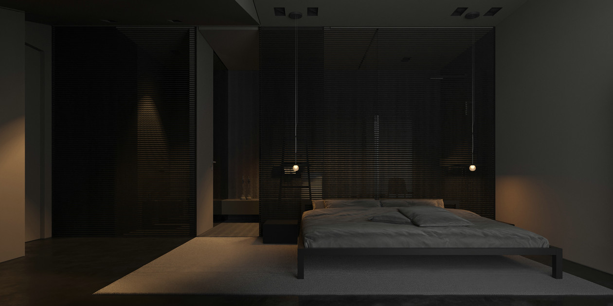 高级黑+橘色室内设计-15