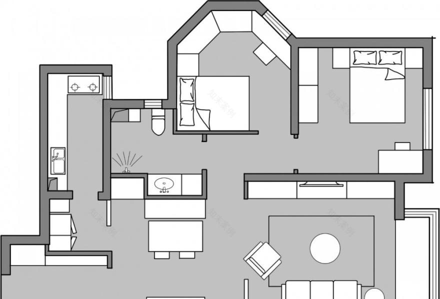 玖雅丨“凹”型墙破局绝招,小户型大变身-2