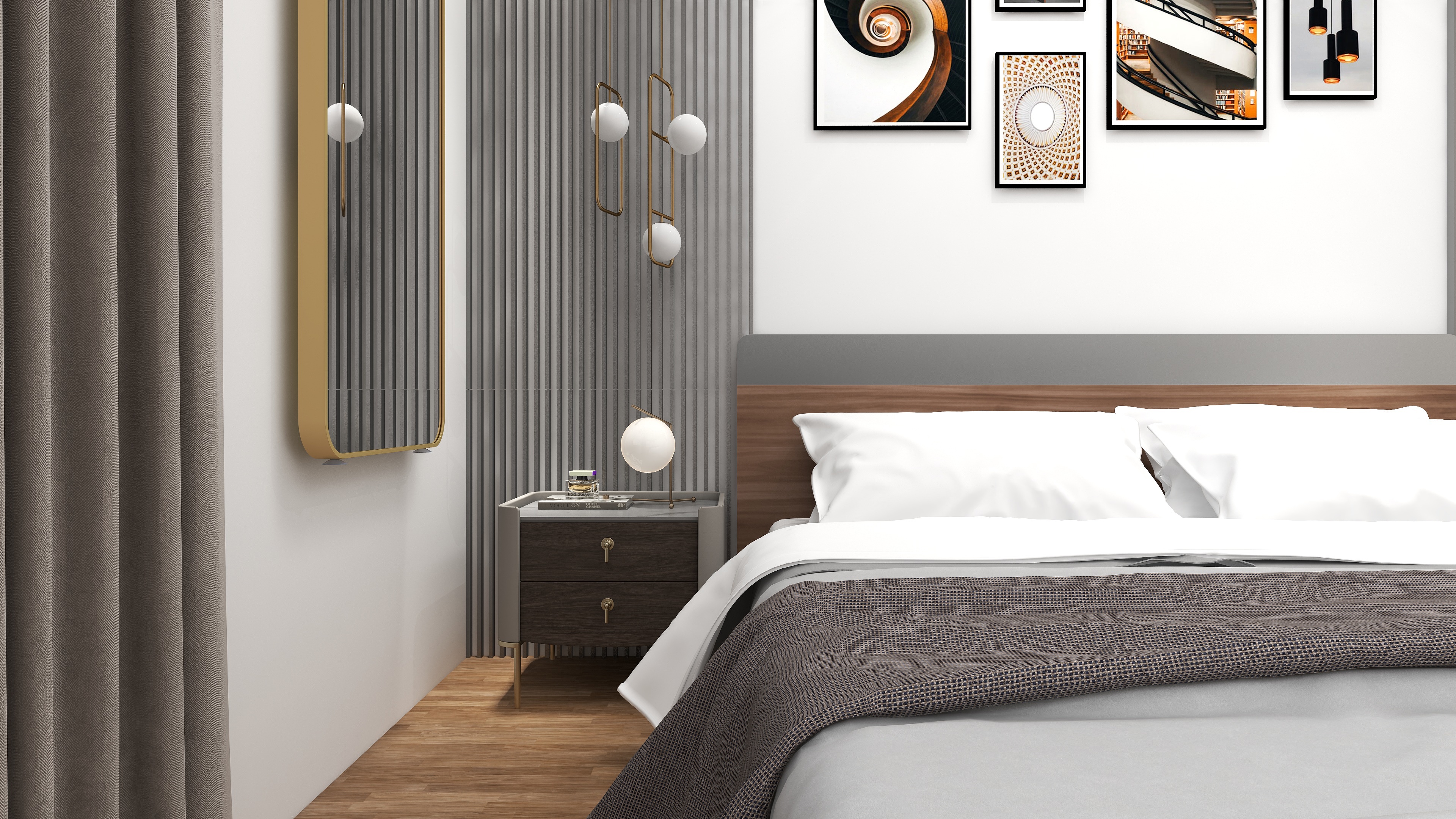 豪华室内卧室和更衣室-4