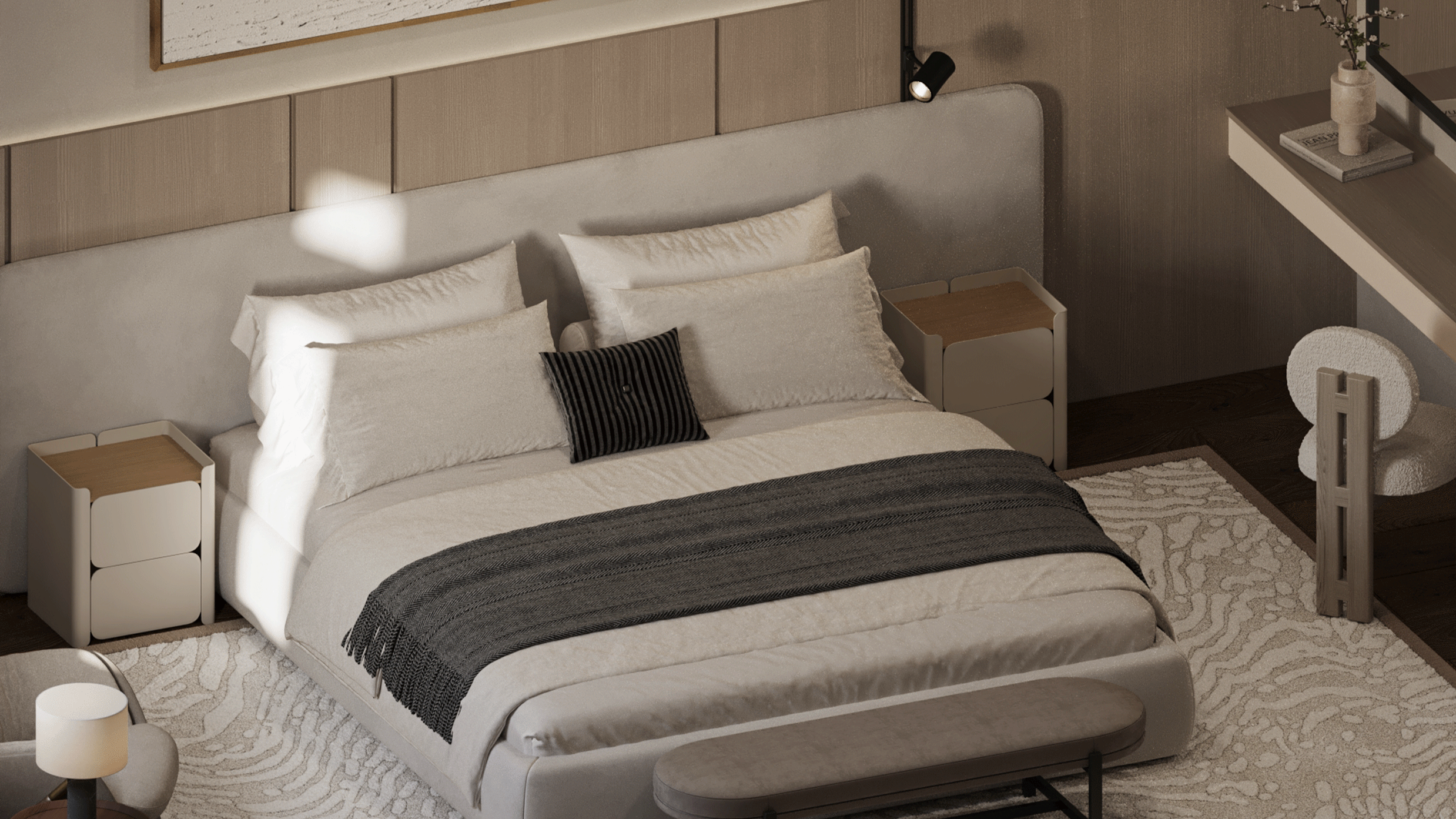 AL-Obour Residential Apartment -master bedroom--0