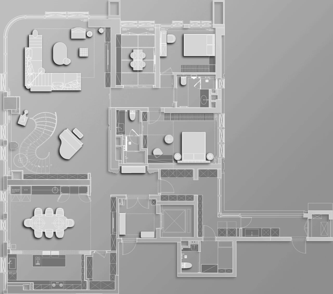 锦绣滨江双层豪宅丨中国重庆丨纳物凡璞空间设计-57