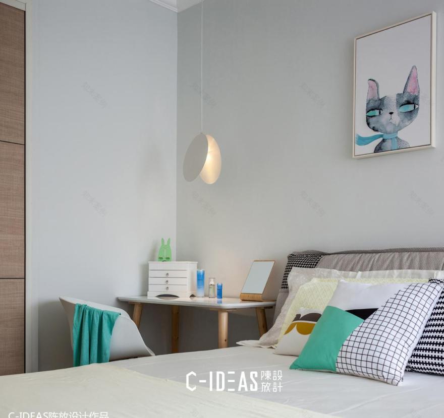 武汉陈放设计丨平层丨邻家薄荷绿-22