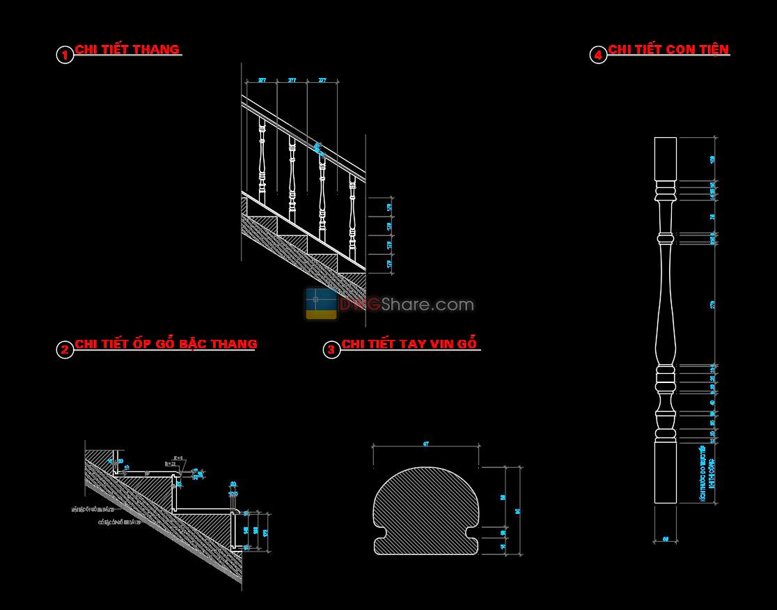 14.Classic Stair, Railing AutoCAD Blocks free download-3