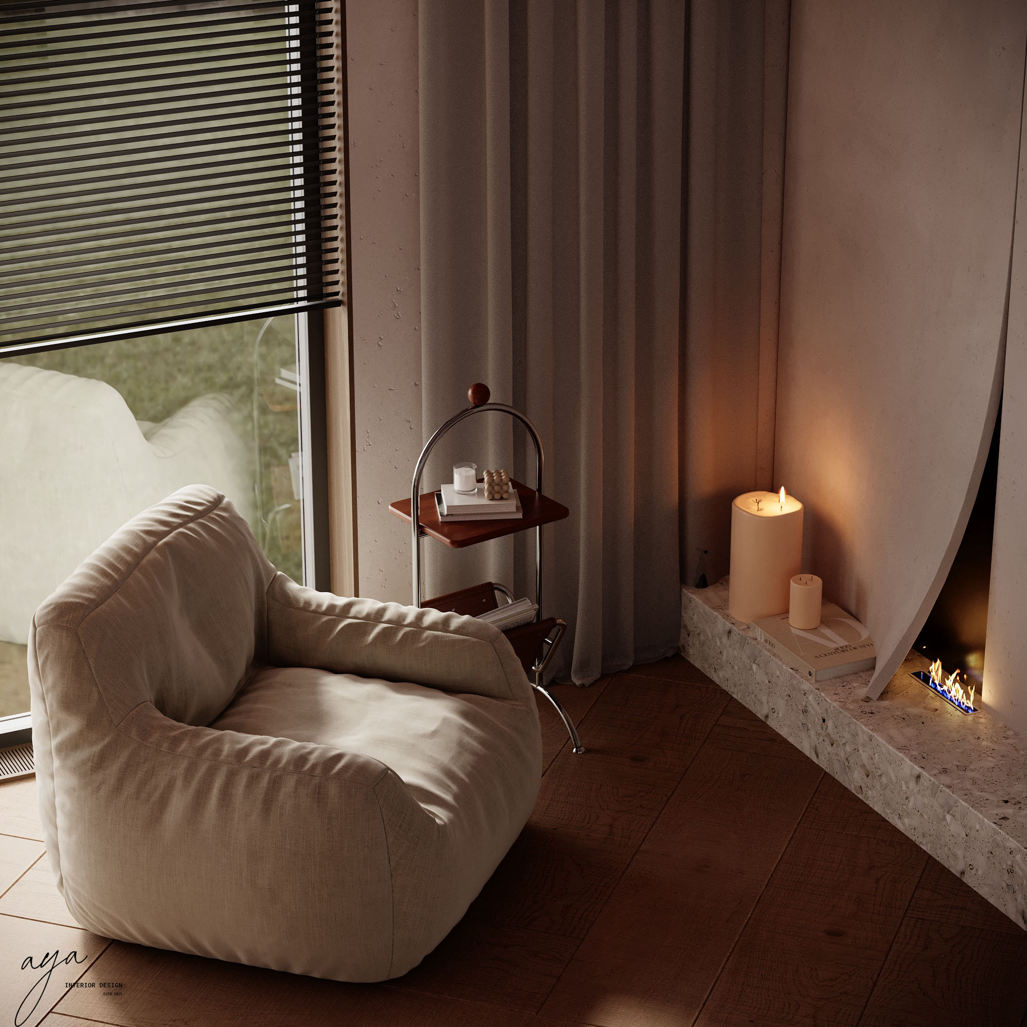 studio apartment living area-4