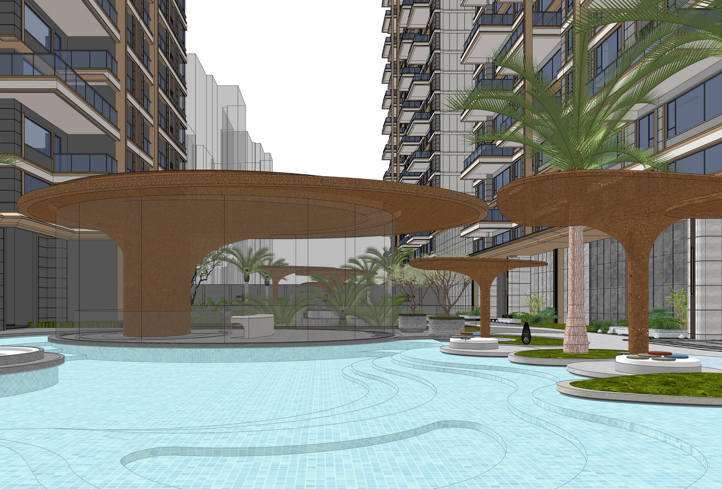 西安越秀铁建高新璞悦示范区后场景观SU模型-0