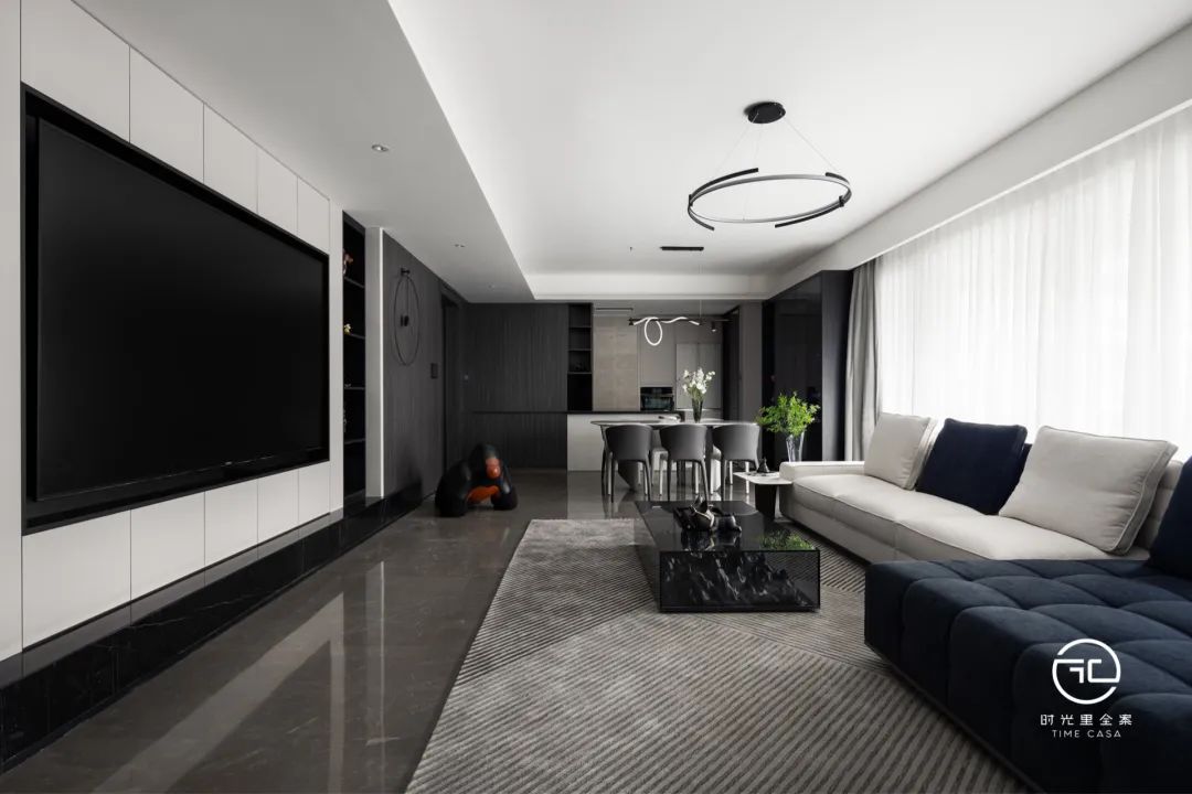 188㎡现代黑白灰质感的家丨时光里全案设计-49