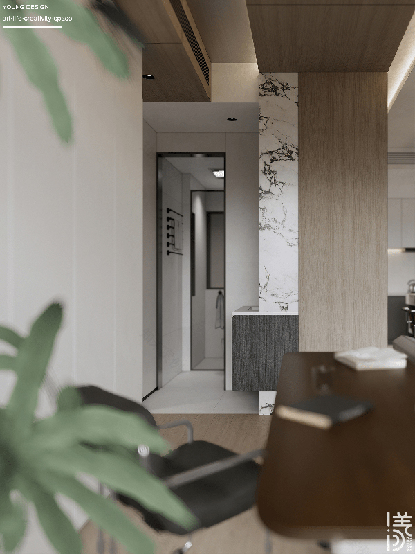 纯白与木色完美平衡,天然肌理邂逅简约线条,诠释意式极简静谧之家丨深圳漾空间设计有限公司-43