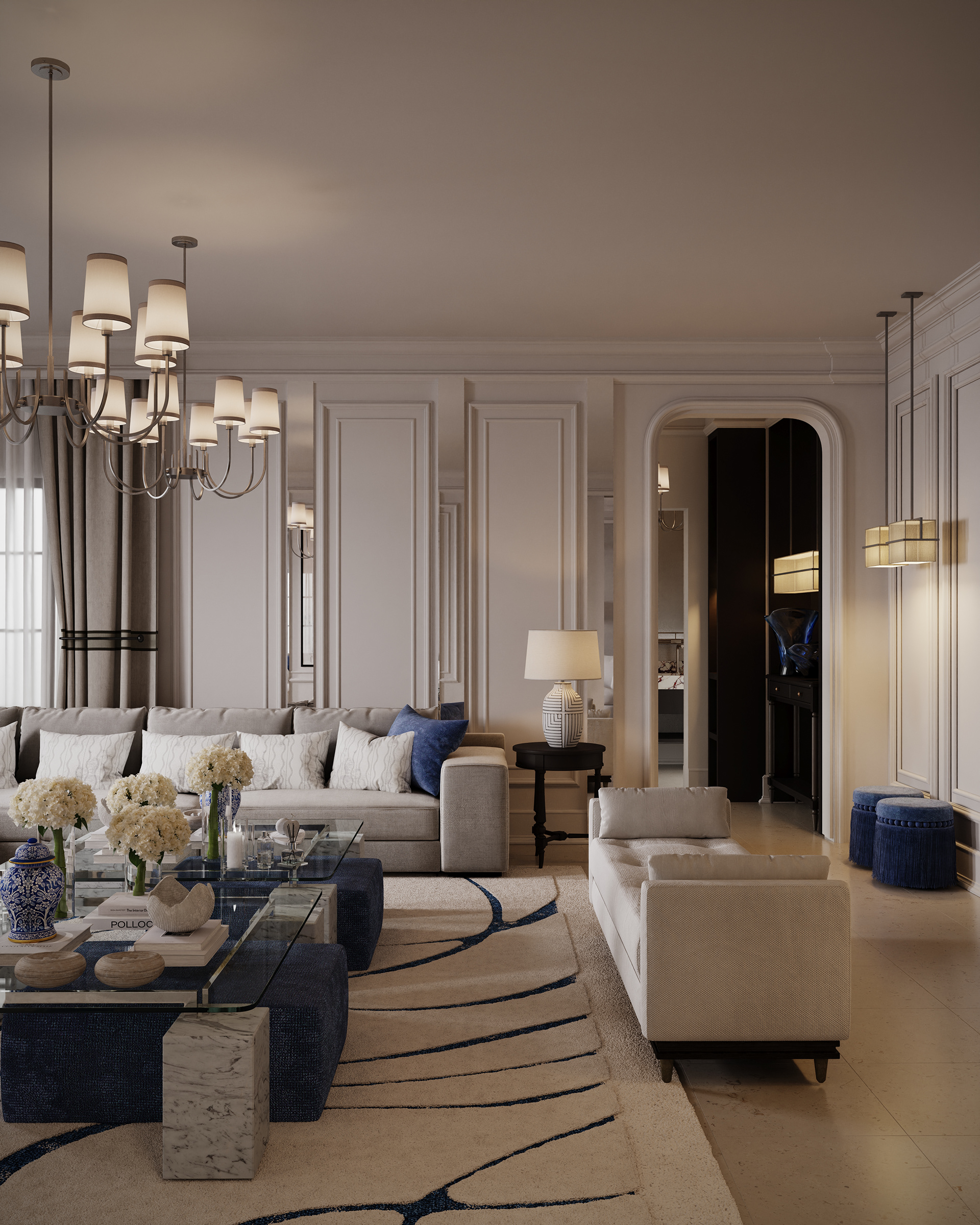 过渡性现代会客厅丨沙特阿拉伯丨kaf interiors-3