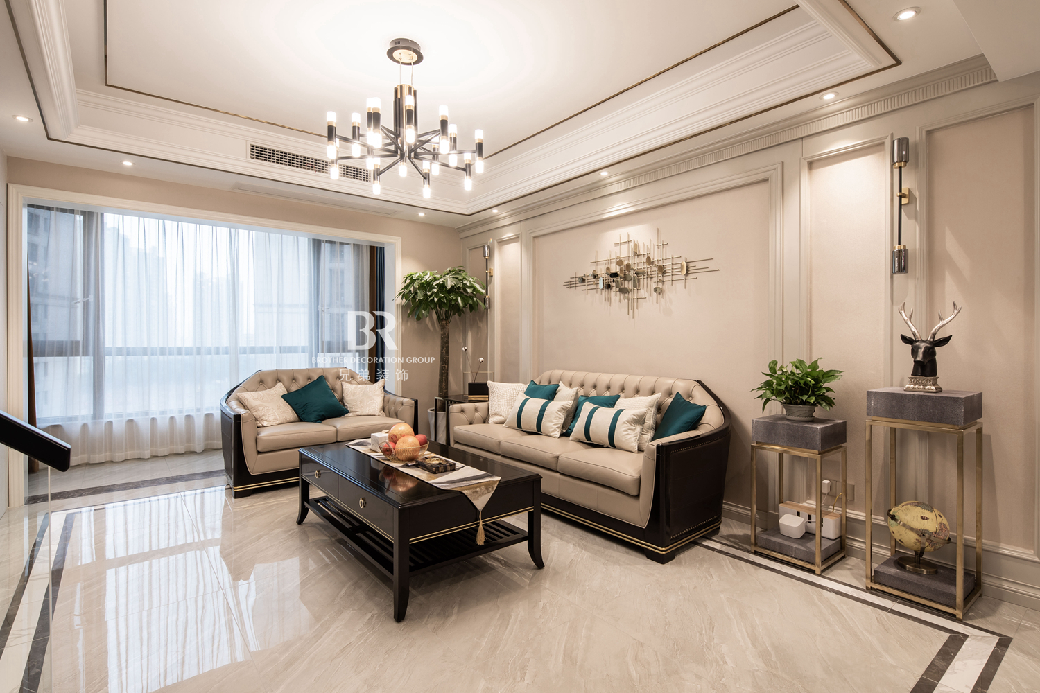 重庆中渝山顶道国宾城现代轻奢跃层装修设计-12