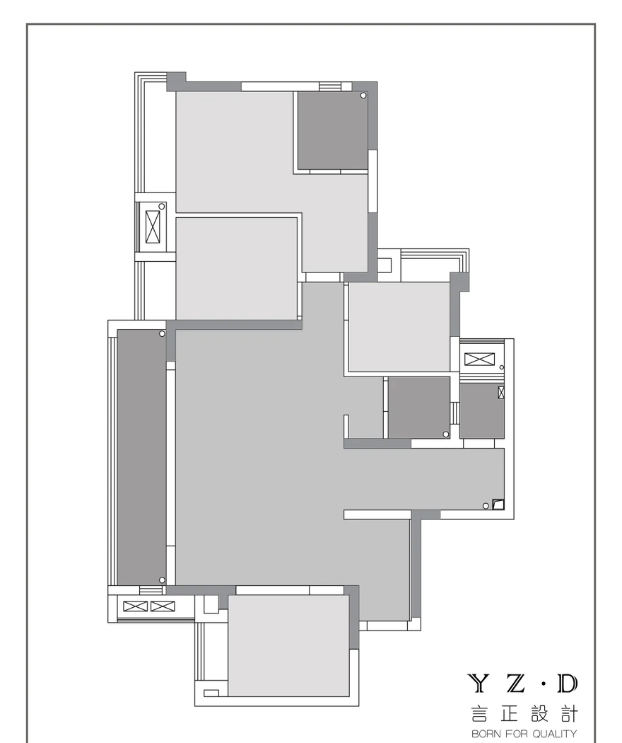 110㎡现代简约风住宅设计丨言正设计-0