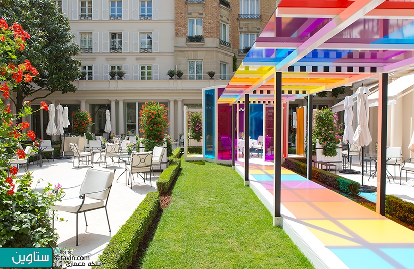 巴黎le bristol酒店花园彩色景观设计丨法国巴黎丨法国建筑师daniel buren-8
