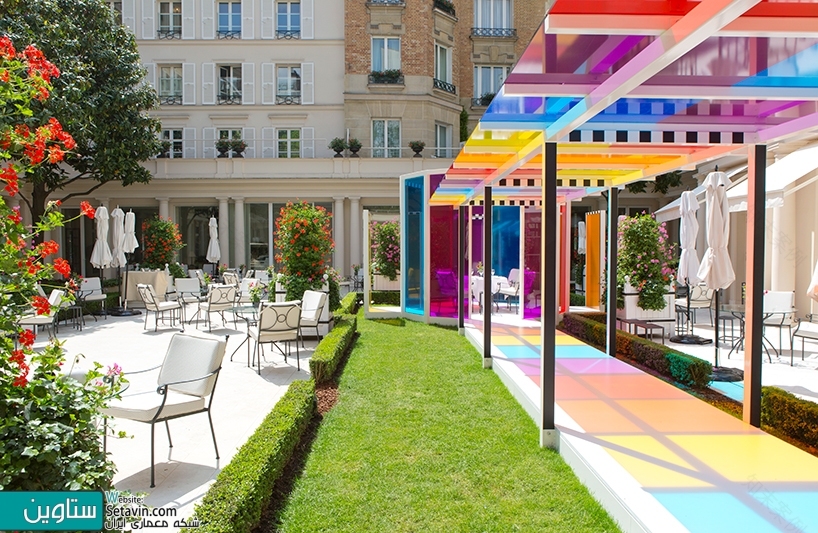 巴黎le bristol酒店花园彩色景观设计丨法国巴黎丨法国建筑师daniel buren-8
