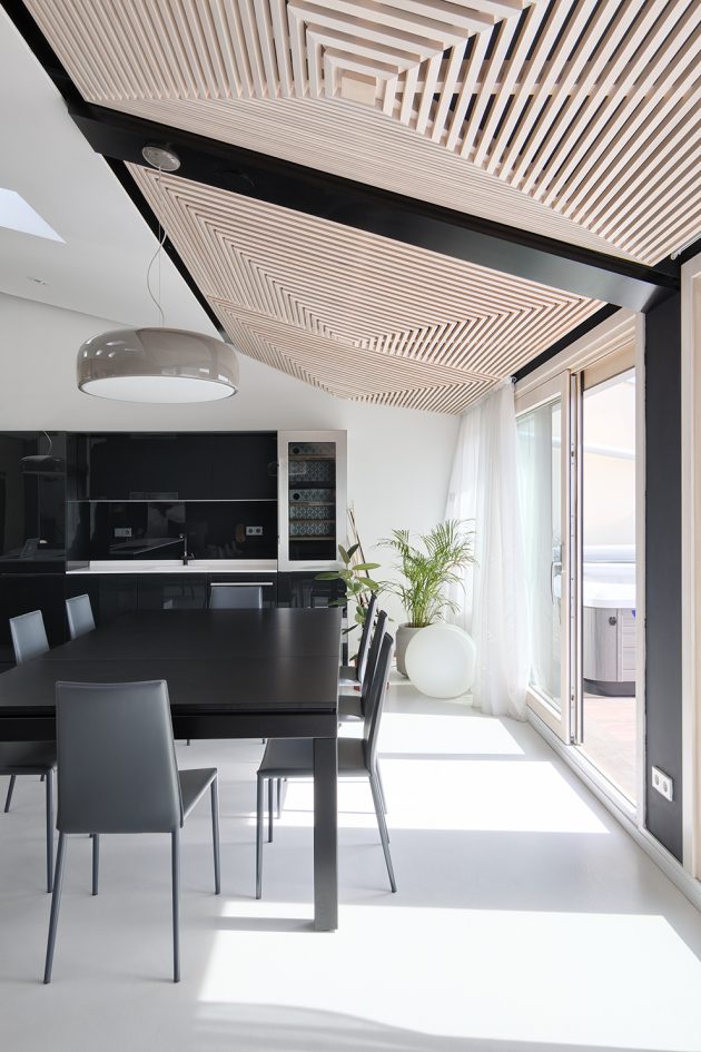 贝尔格莱德Dedinju带木质格栅结构的顶层公寓丨Studio Autori-33