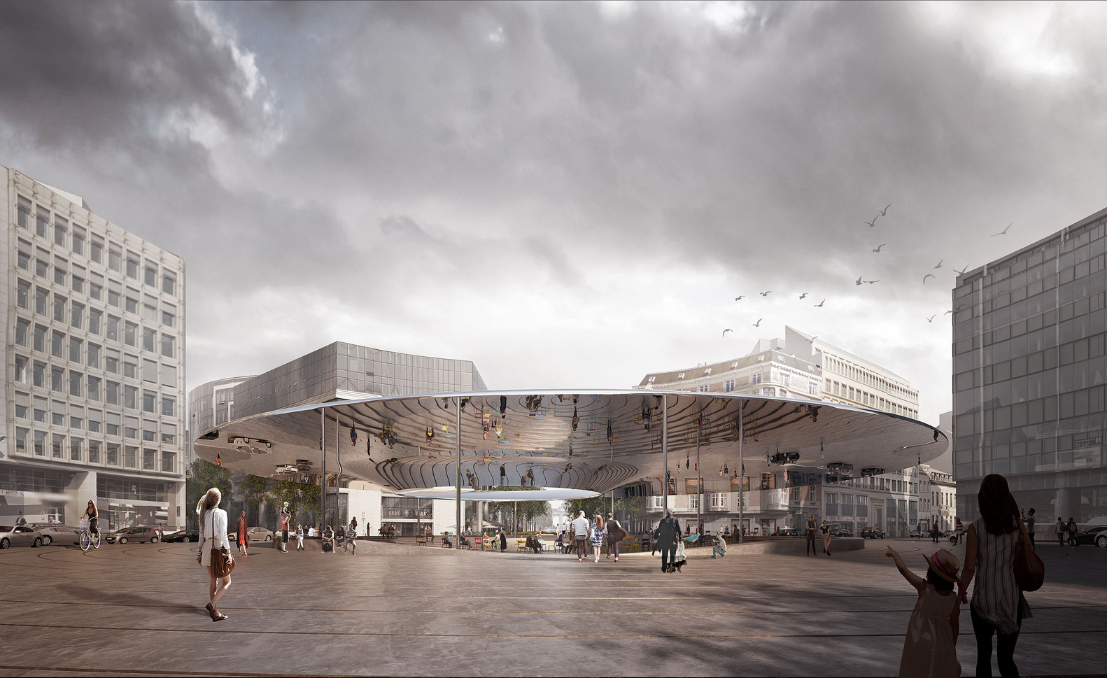 COBE + BRUTs Reflective Pavilion Wins Competition for New EU Entrance Plaza in Brussels-38