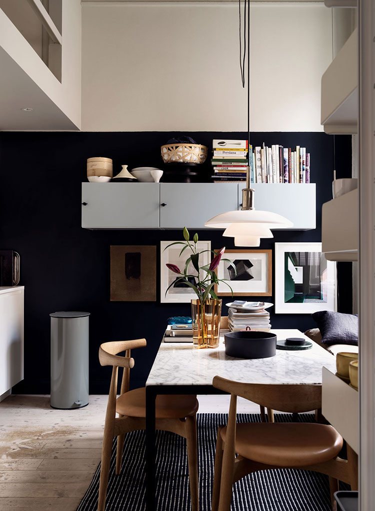 带对比色和开放式储物空间的瑞典公寓-5