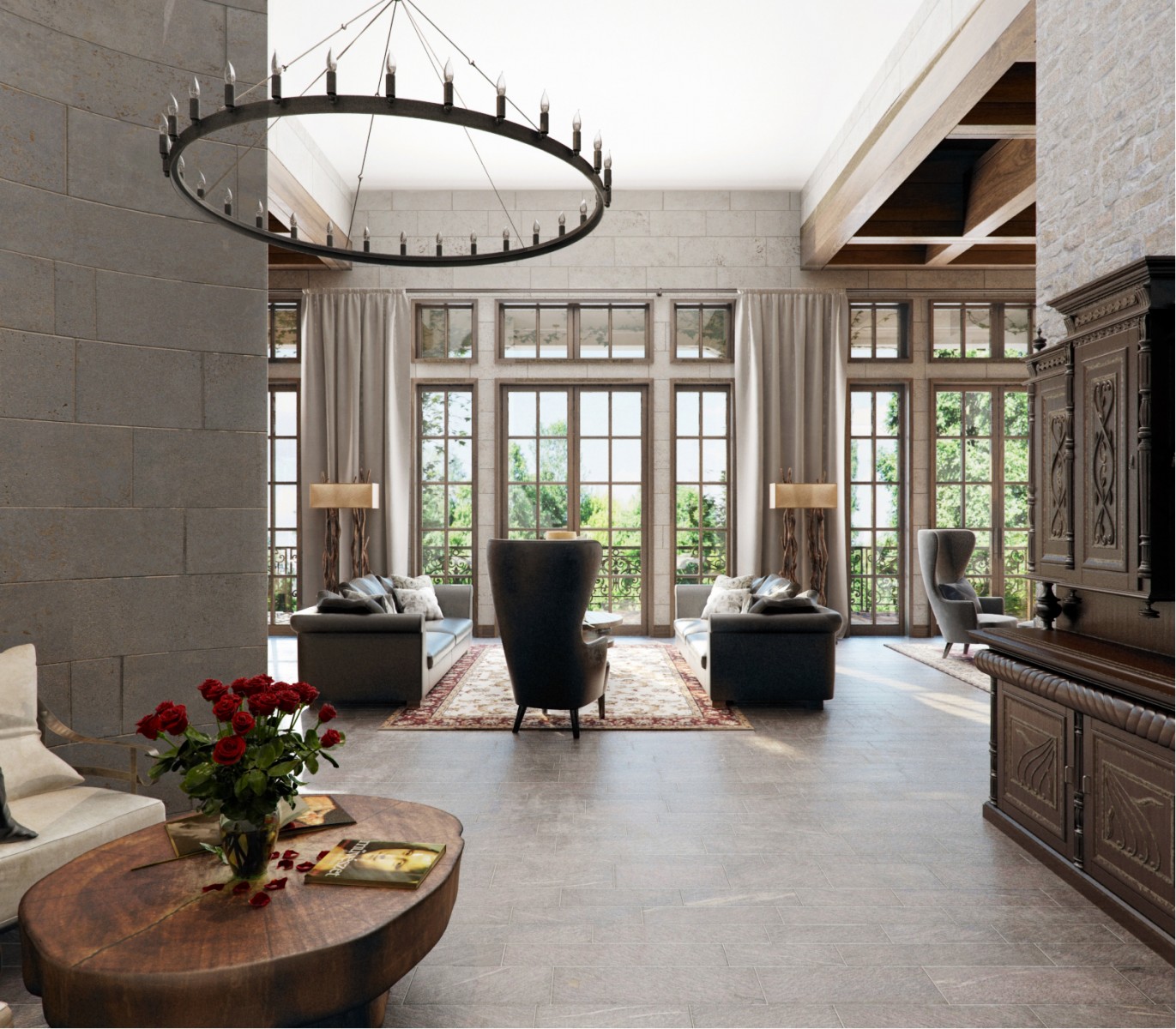 The interiors of the country residence of 1000 m  in Tbilisi Alexandra Fedorova-3