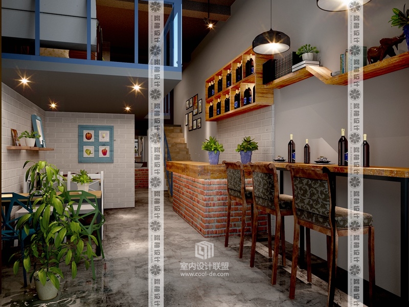 蓝柚公装设计 昆明西餐厅装修设计 商铺装修设计效果图-15