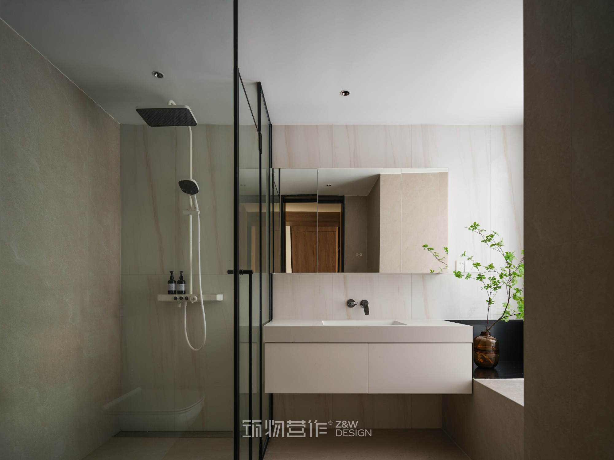 筑物营作实景|180㎡暗调极简婚房设计-63