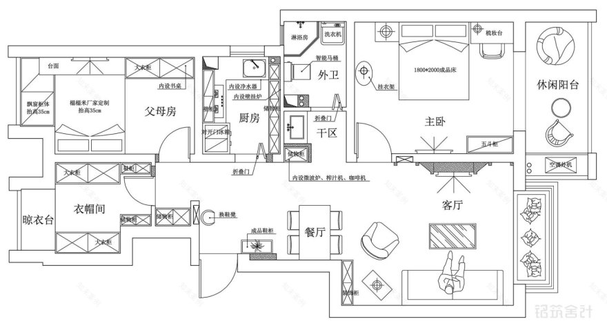 天猫·铭筑舍计—红 纹100㎡ 2居室-26