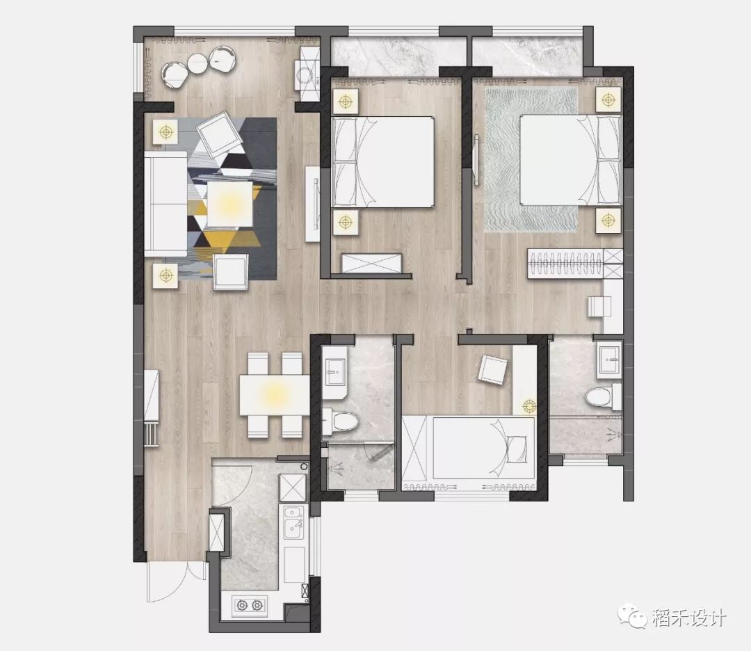 河南许昌万象水岸香郡 115M²样板间——粉色基调的时尚生活空间-38