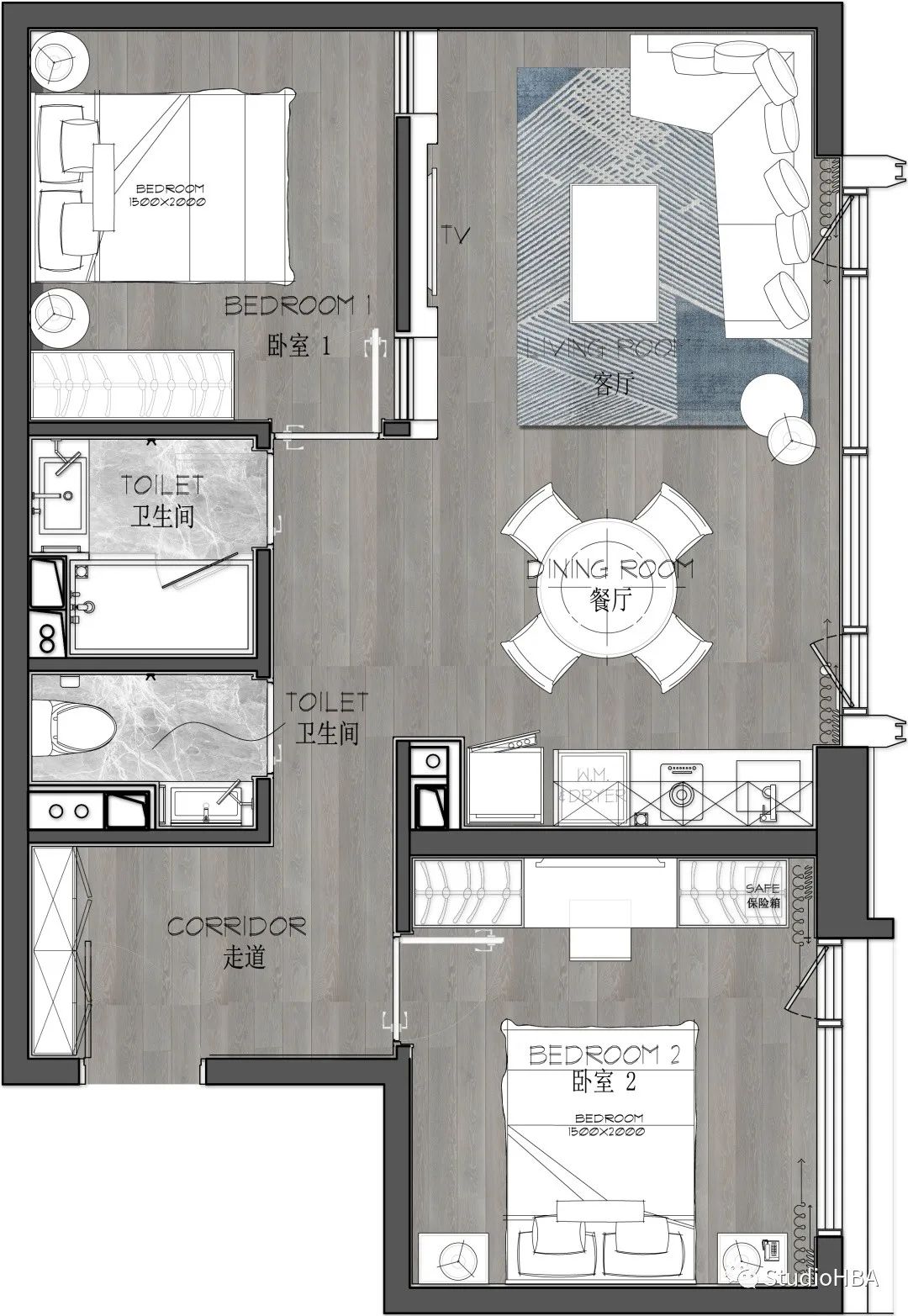 【Studio HBA | 赫室作品】南京仁恒柏薇酒店式公寓-28