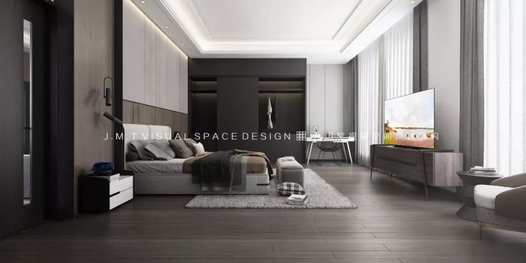 新中式、简欧、轻奢混搭,打造 540㎡别墅空间-29