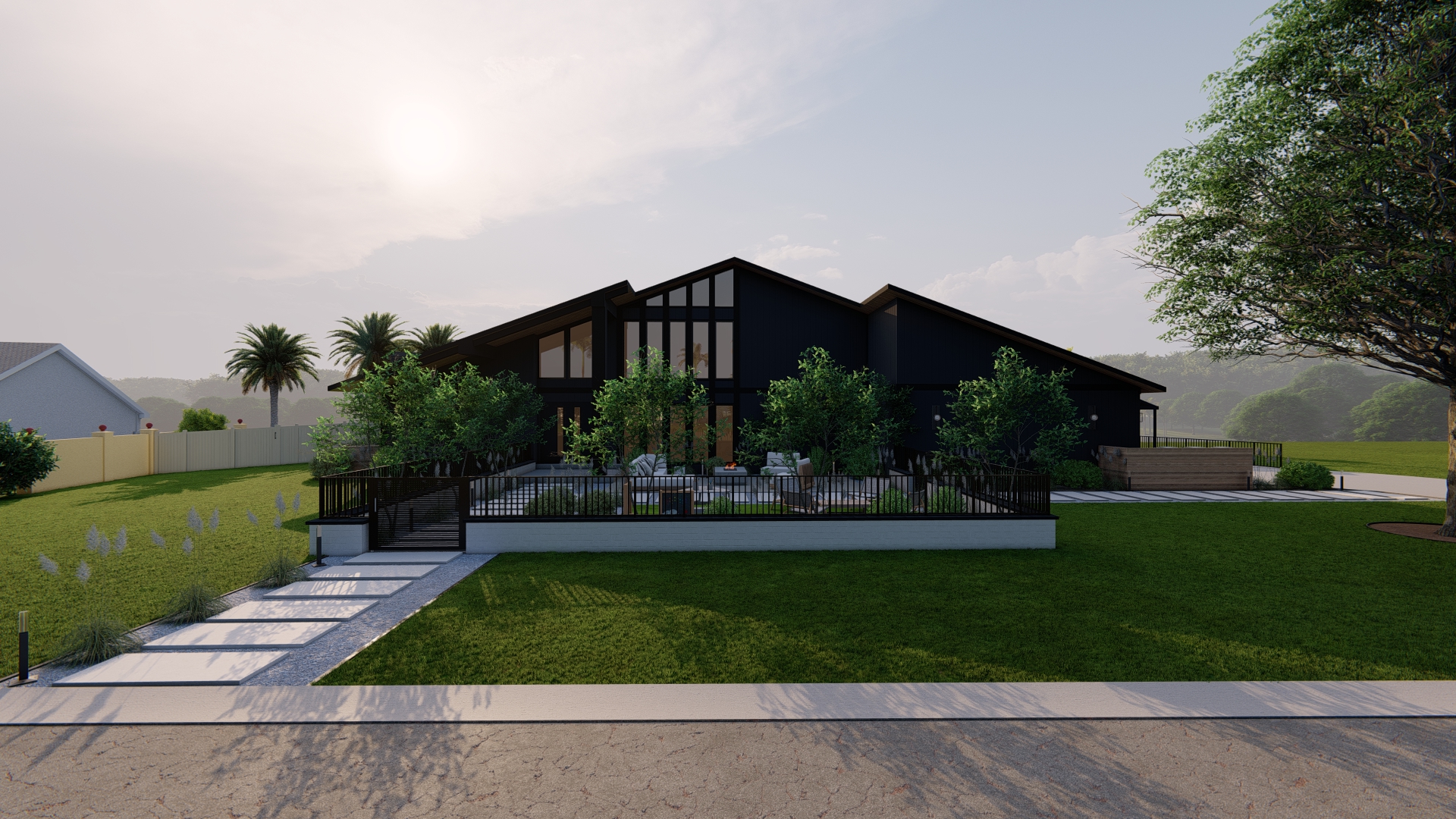 Indoor pool with a lake view-0