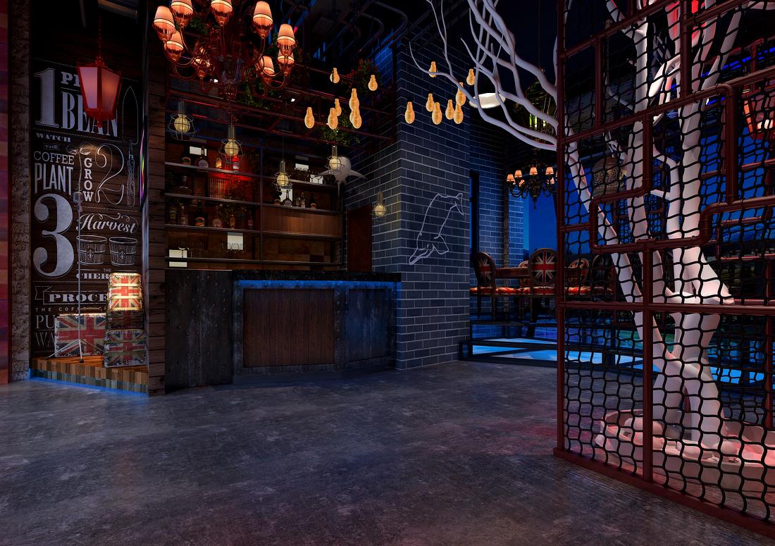 工业风烤鱼店-2