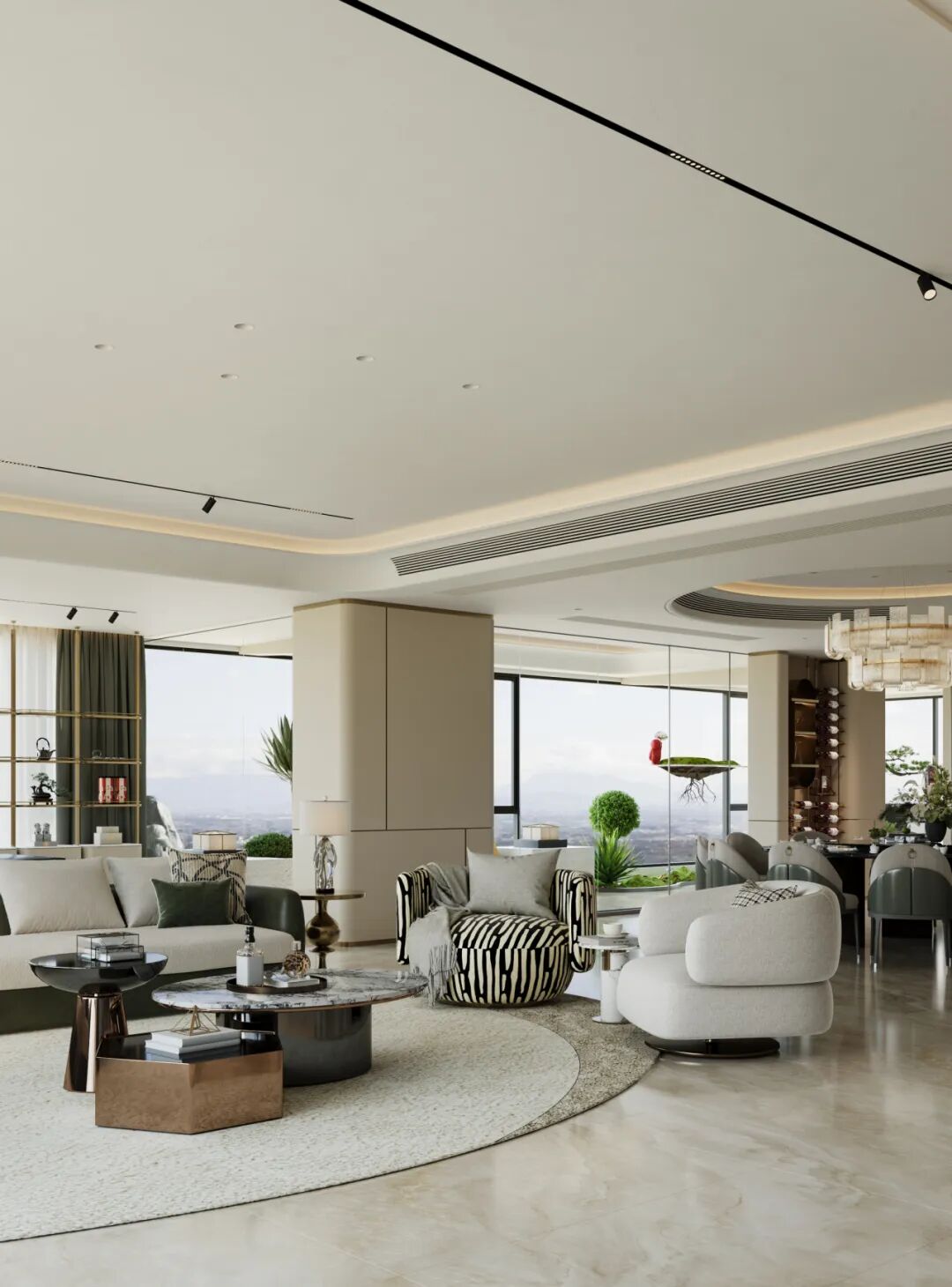 600㎡现代轻奢风丨浏河景苑丨中国湖南丨纵向·空间设计-5