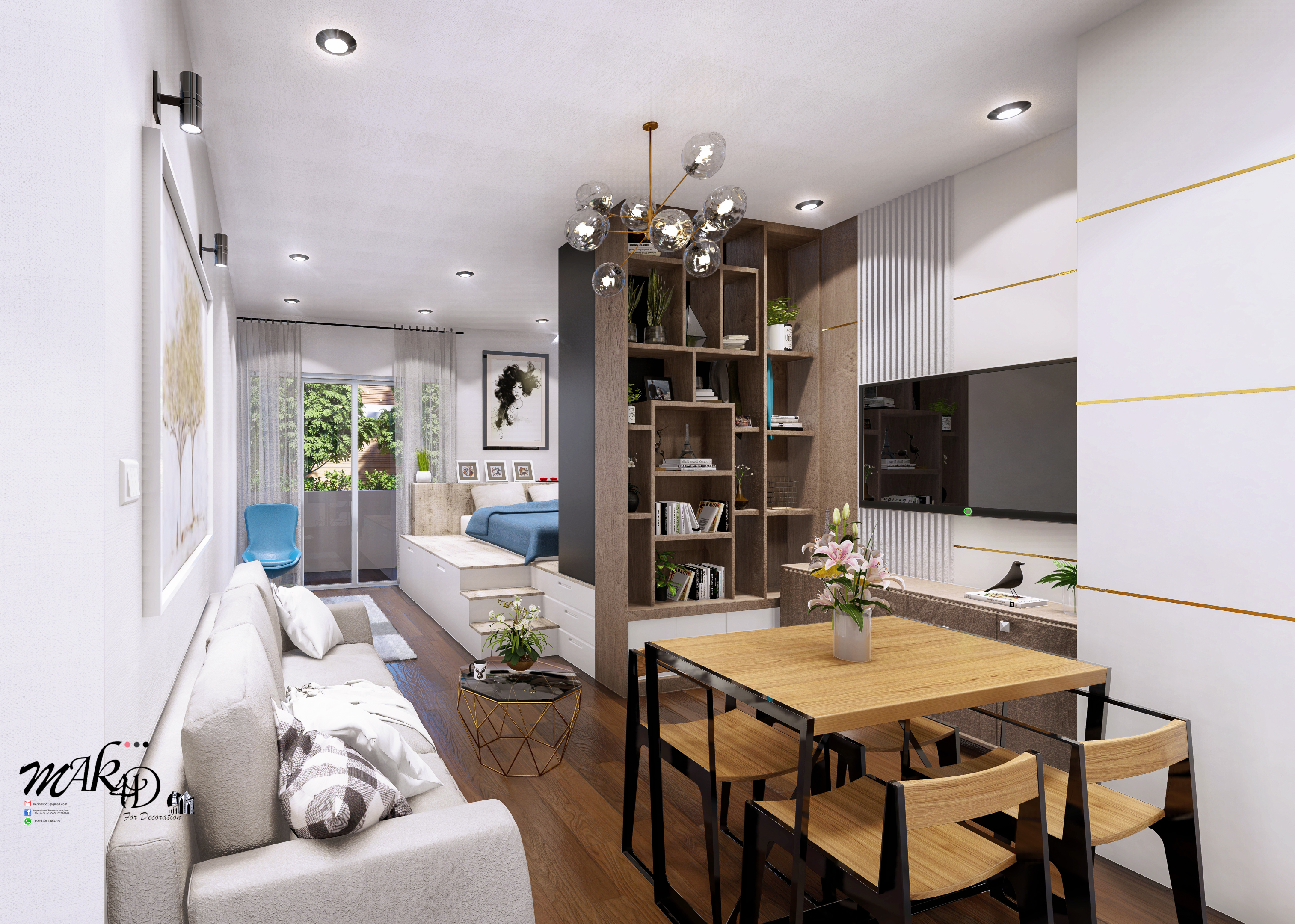 Studio Apartment in USA Area : 40 m2-6