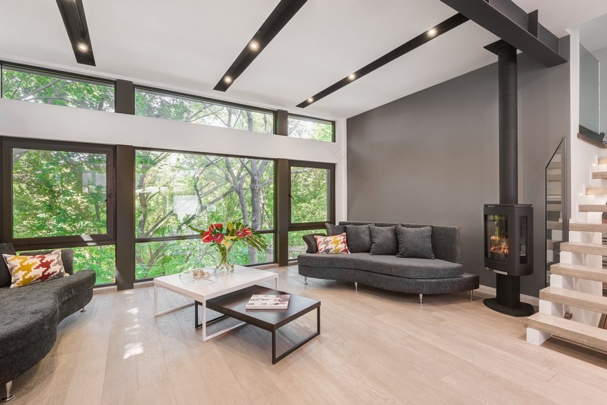 多伦多 1960 年代侧裂住宅的现代改造-0