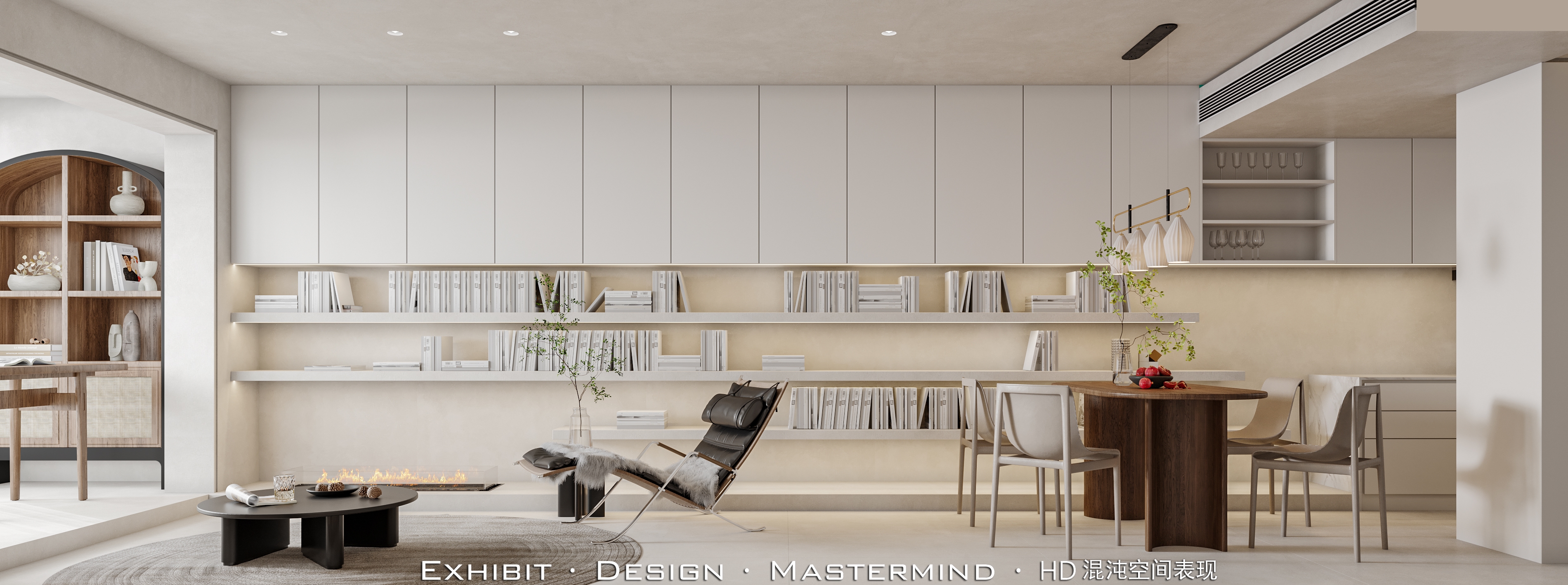 混沌空间表现 X 现代极简风平层客餐厅-4