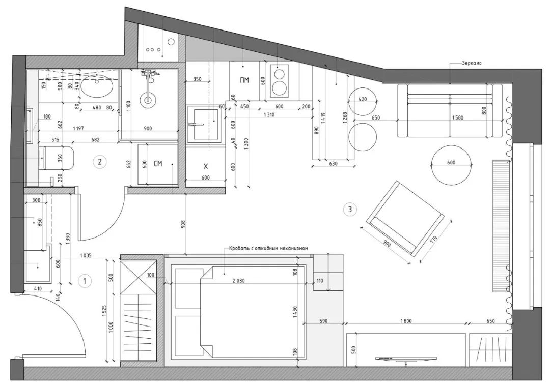 32㎡单间公寓设计丨Anna 和 Dmitry Korobko-11
