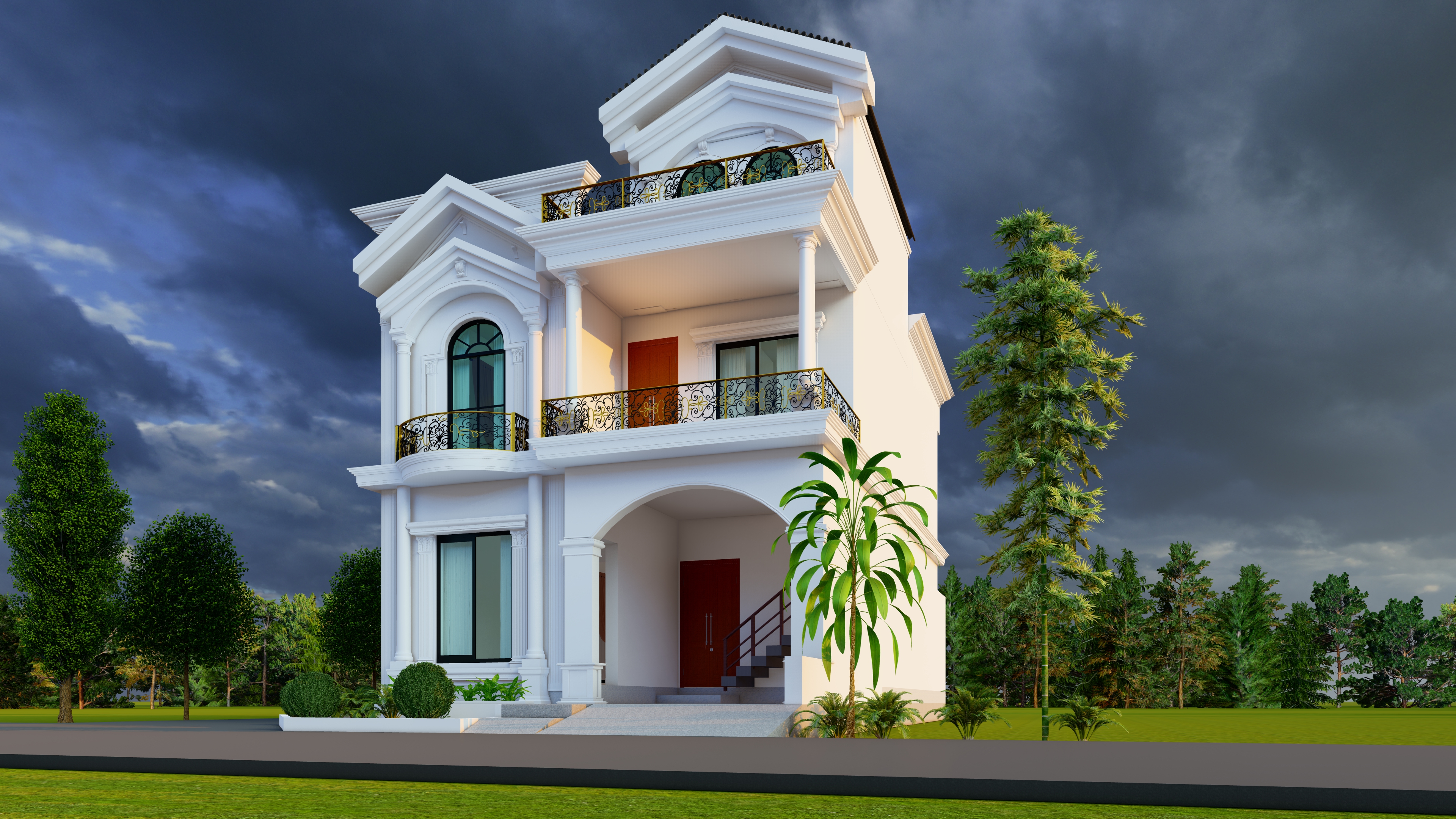 5 Marla 住宅经典设计动画视频及报批图纸-17