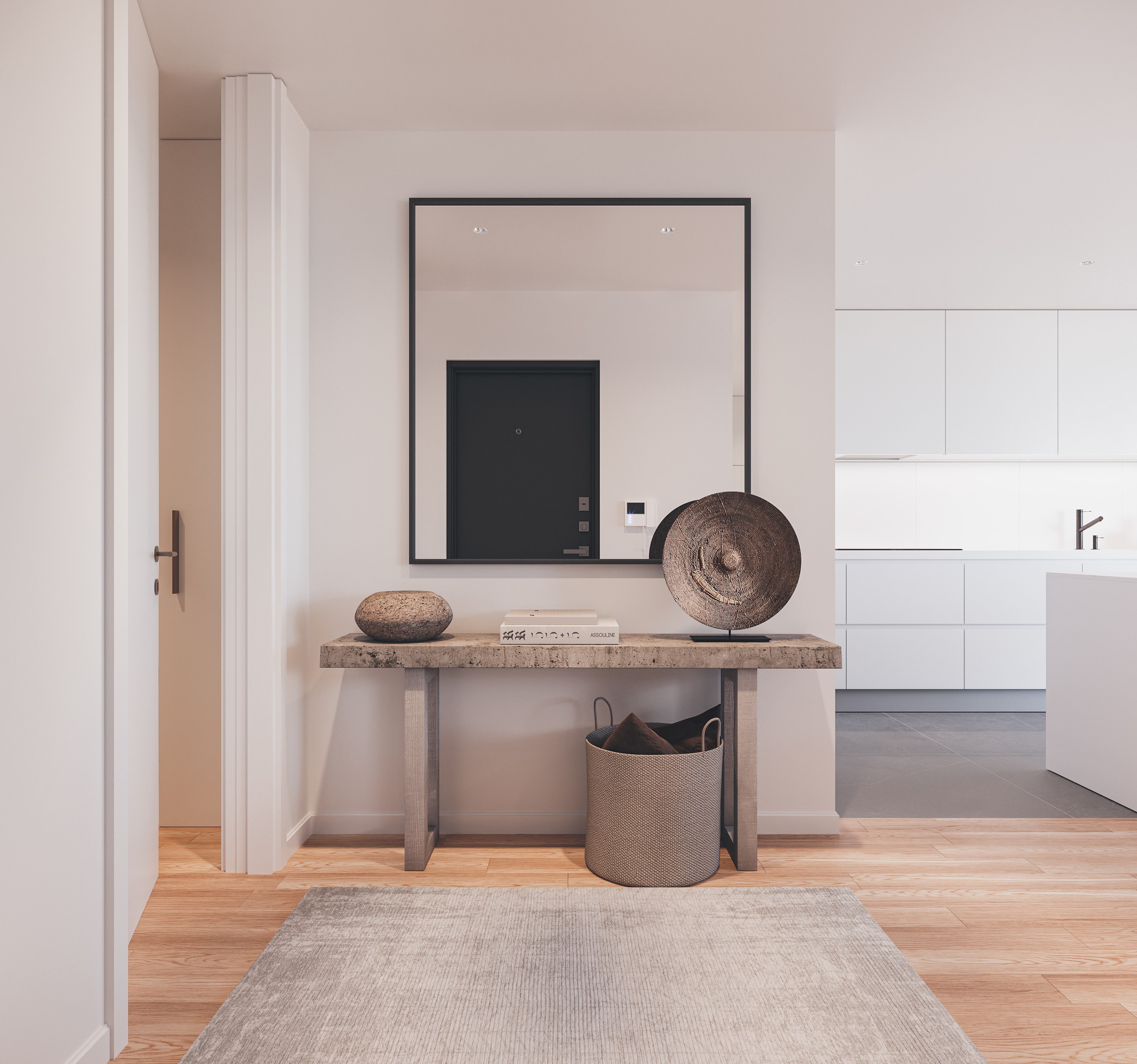 奶油色系小空间公寓设计-0