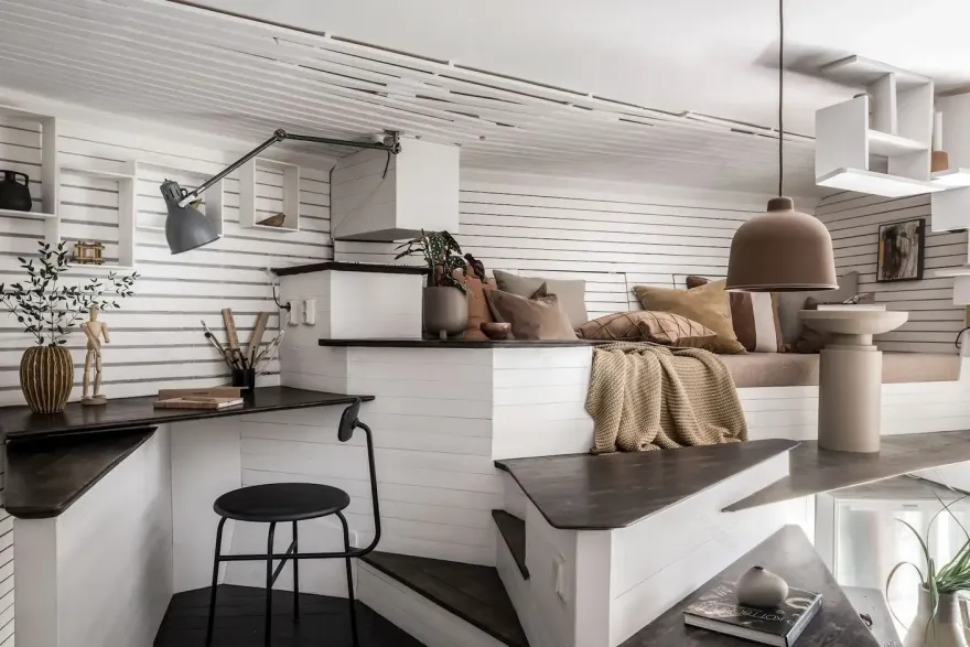 17m²小空间奇迹 | 瑞典设计师的多功能创意工作室-2