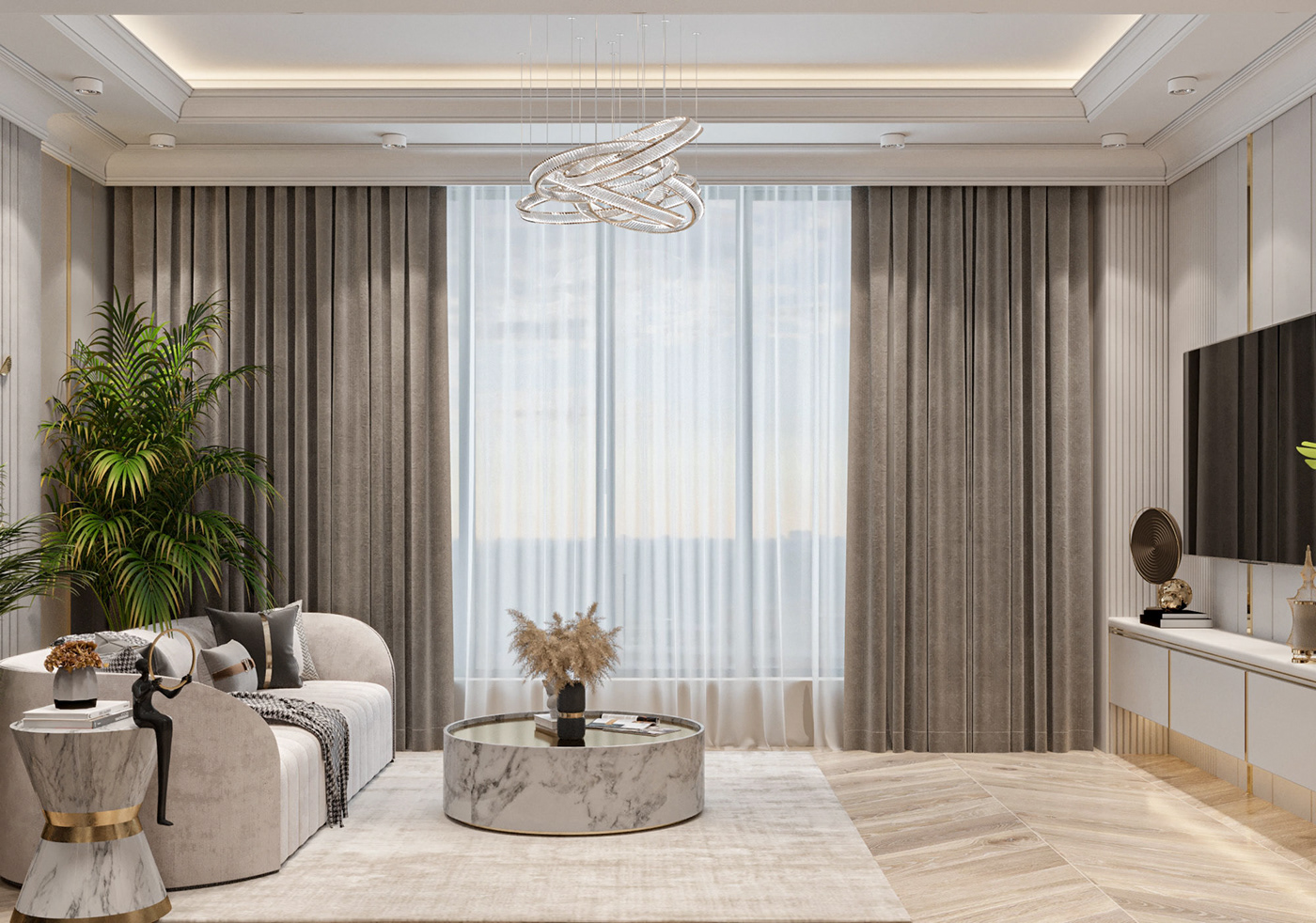 Anastasiya Gushchina丨别墅丨Hall, living room, guest room-2