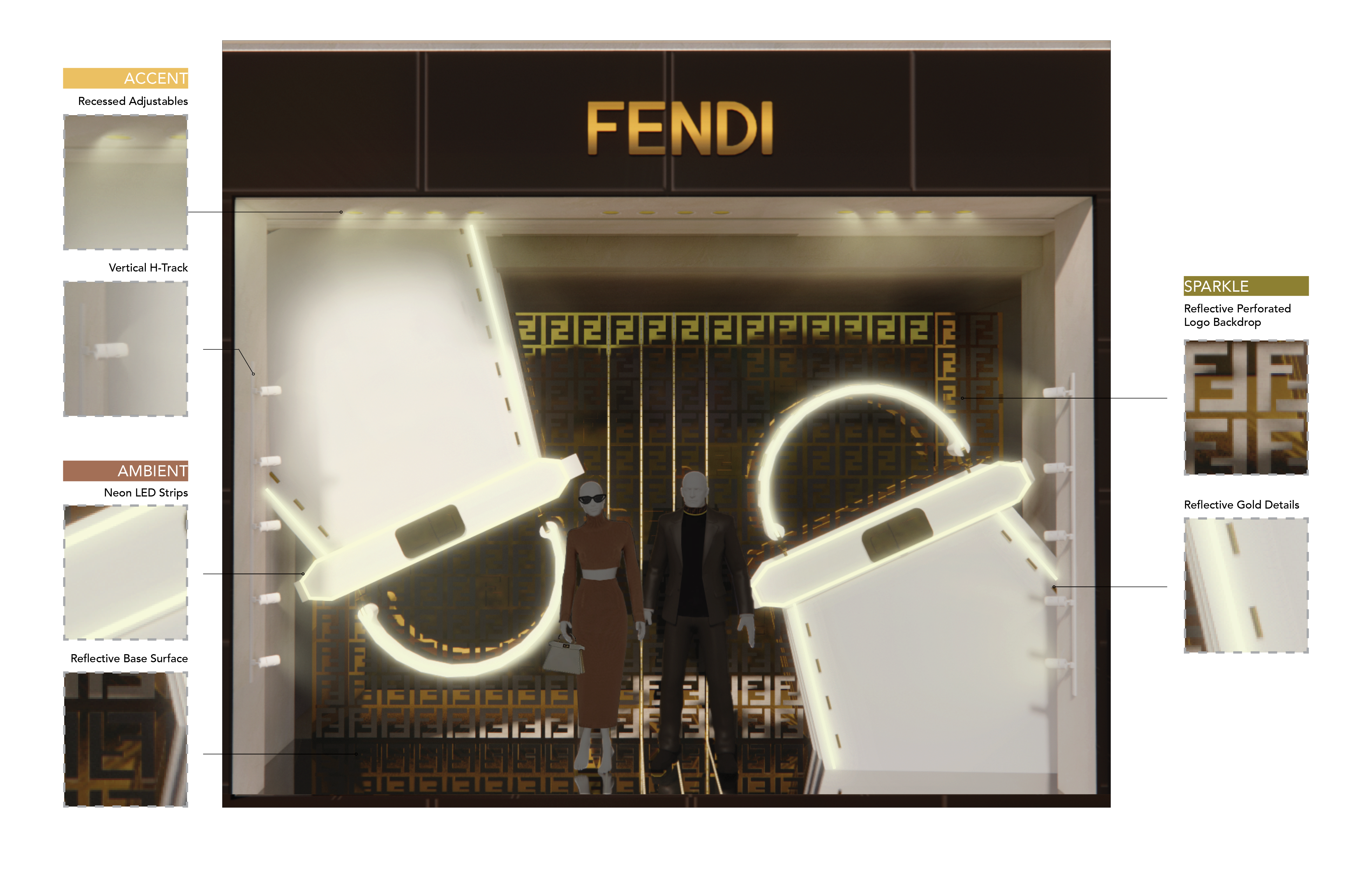 Fendi 2021 橱窗概念与照明设计-13