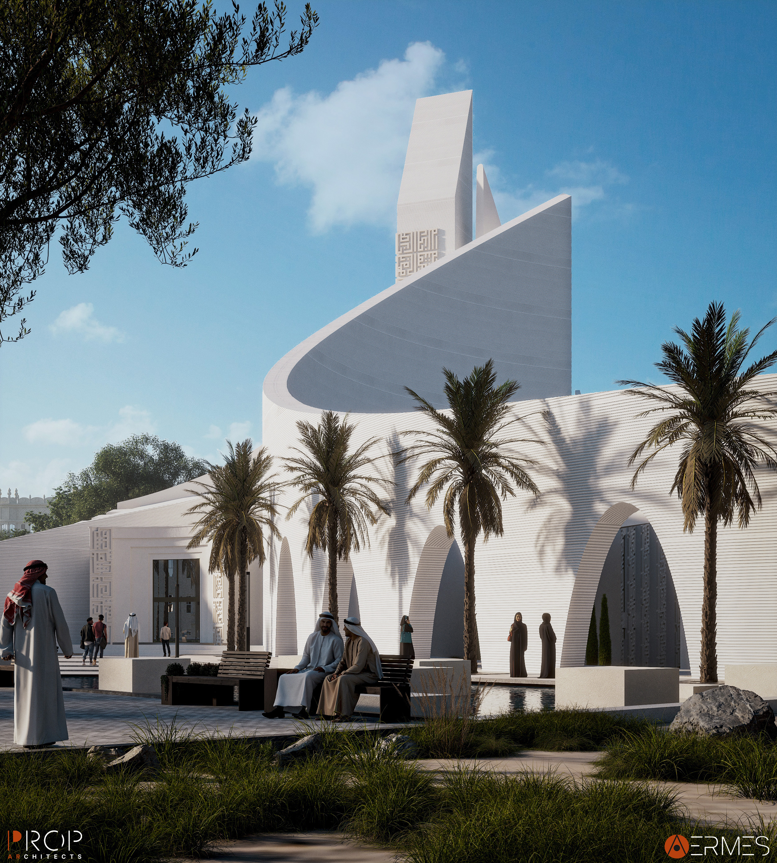 清真寺外部设计与可视化丨沙特阿拉伯丨PROP & AERMES ARCHITECTS-19
