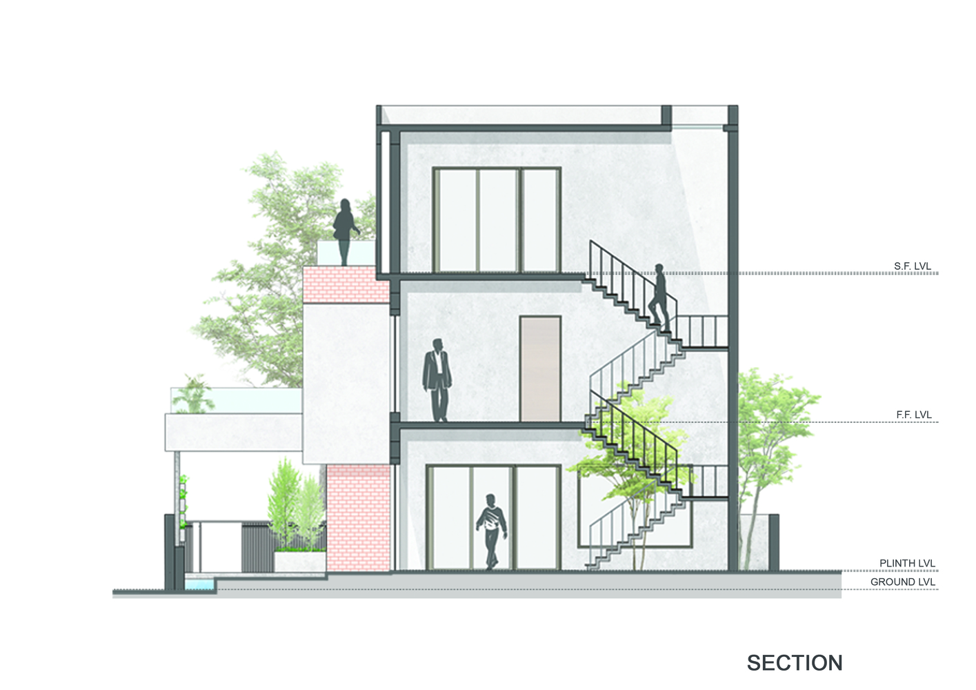 绿意盎然的四口之家——印度 Box House-43