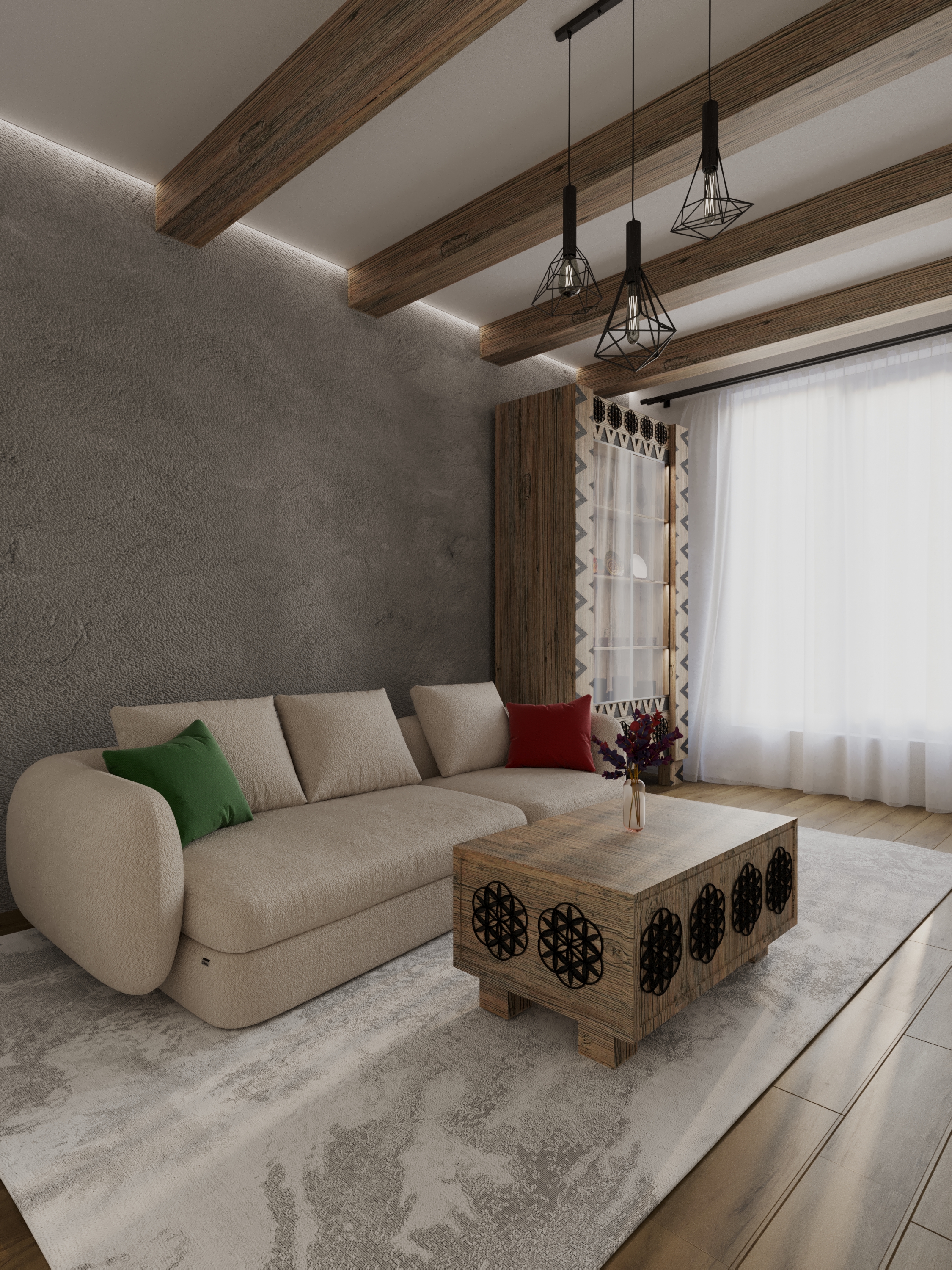 民族风格室内设计（现代客厅对胡楚尔图案的演绎）-4