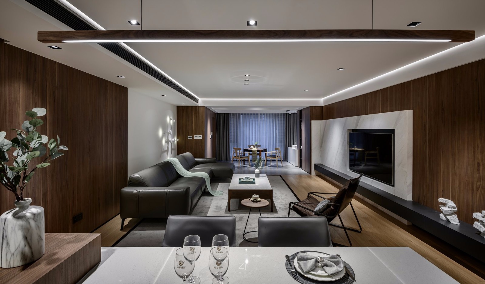 安然——150㎡大气简约住宅  之间设计-19