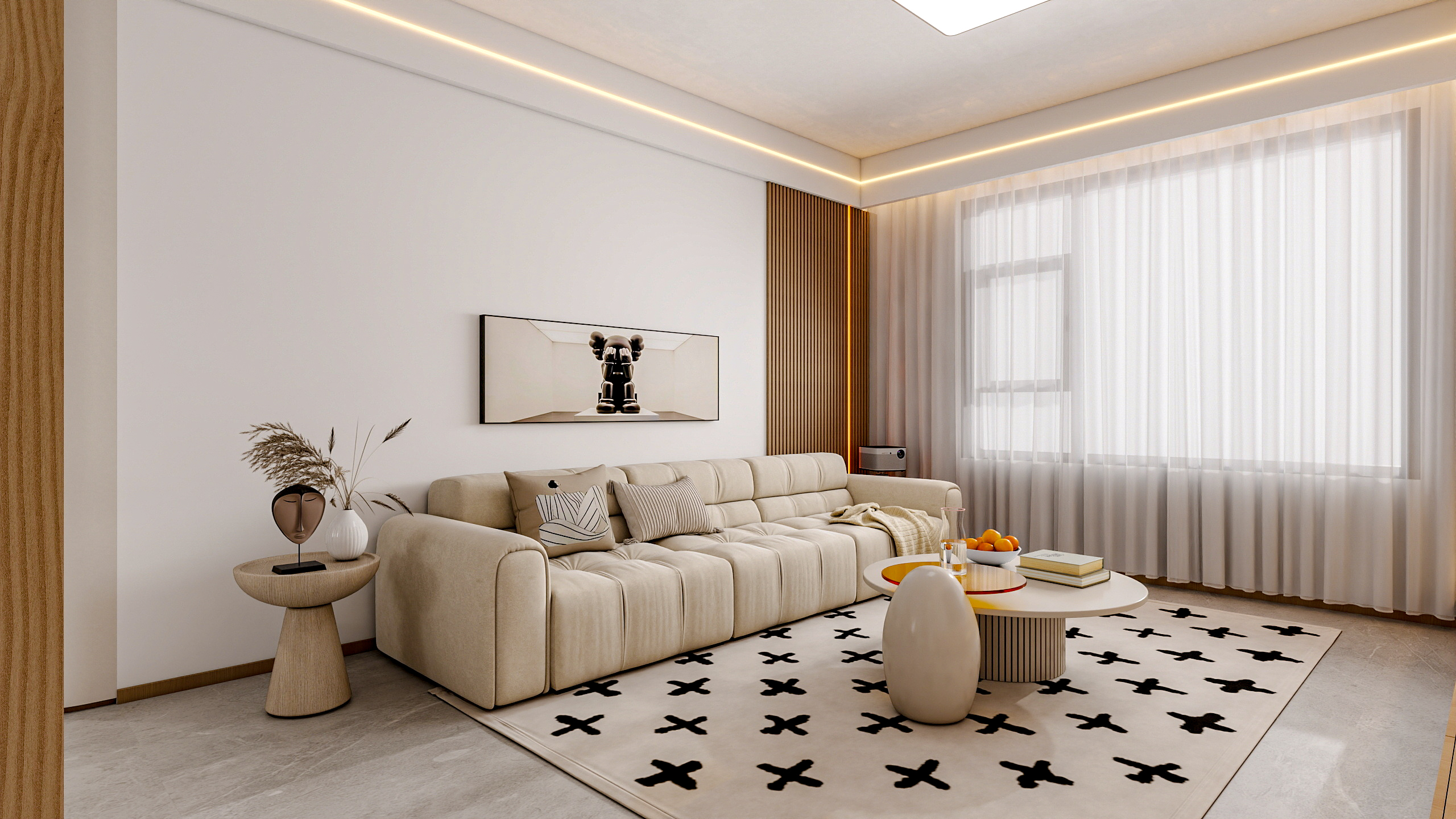 新疆乌鲁木齐绿景苑（87平方现代简约三居室）-4