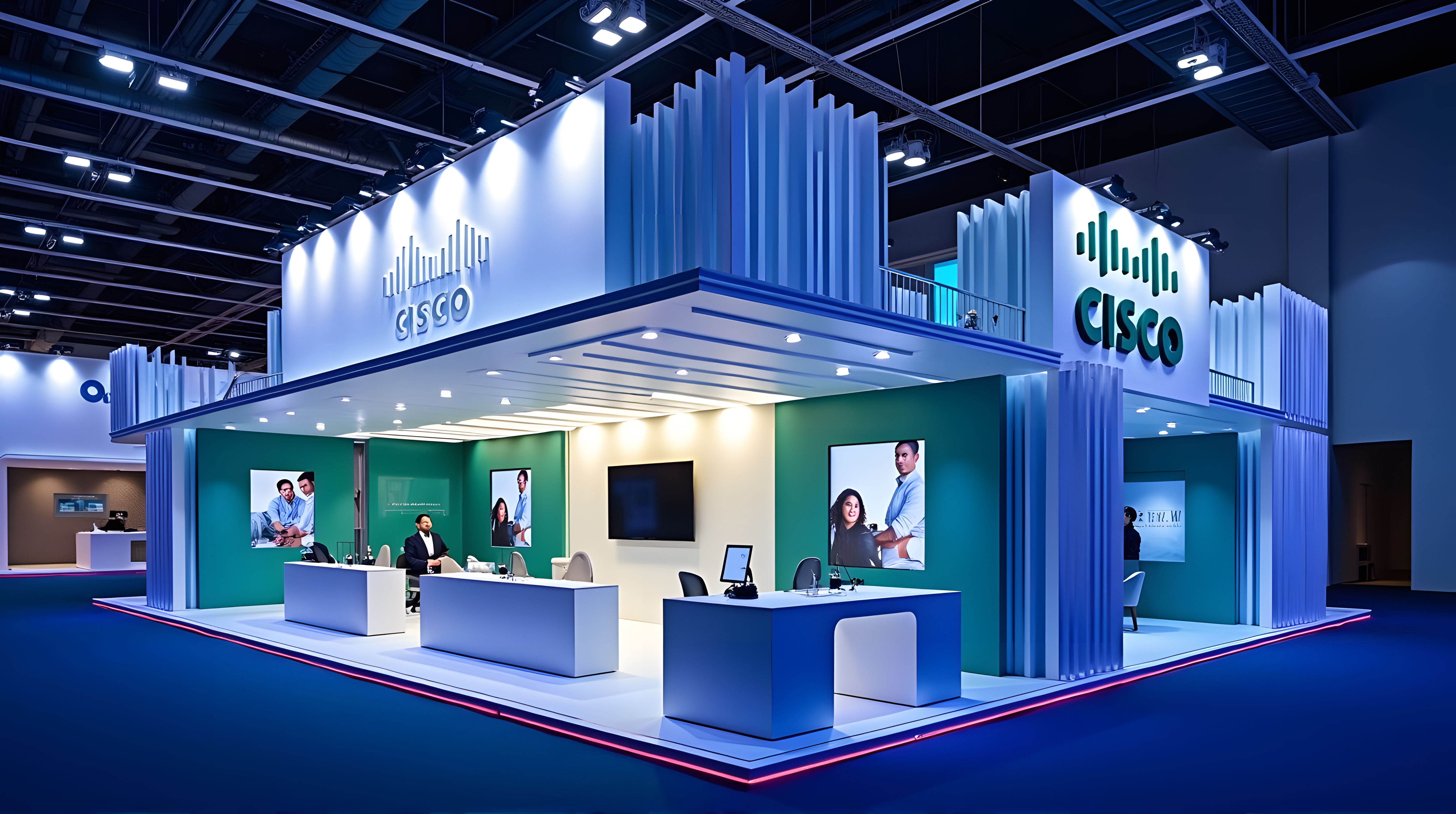 Cisco MWC booth design. Flux AI simulation generation.-1