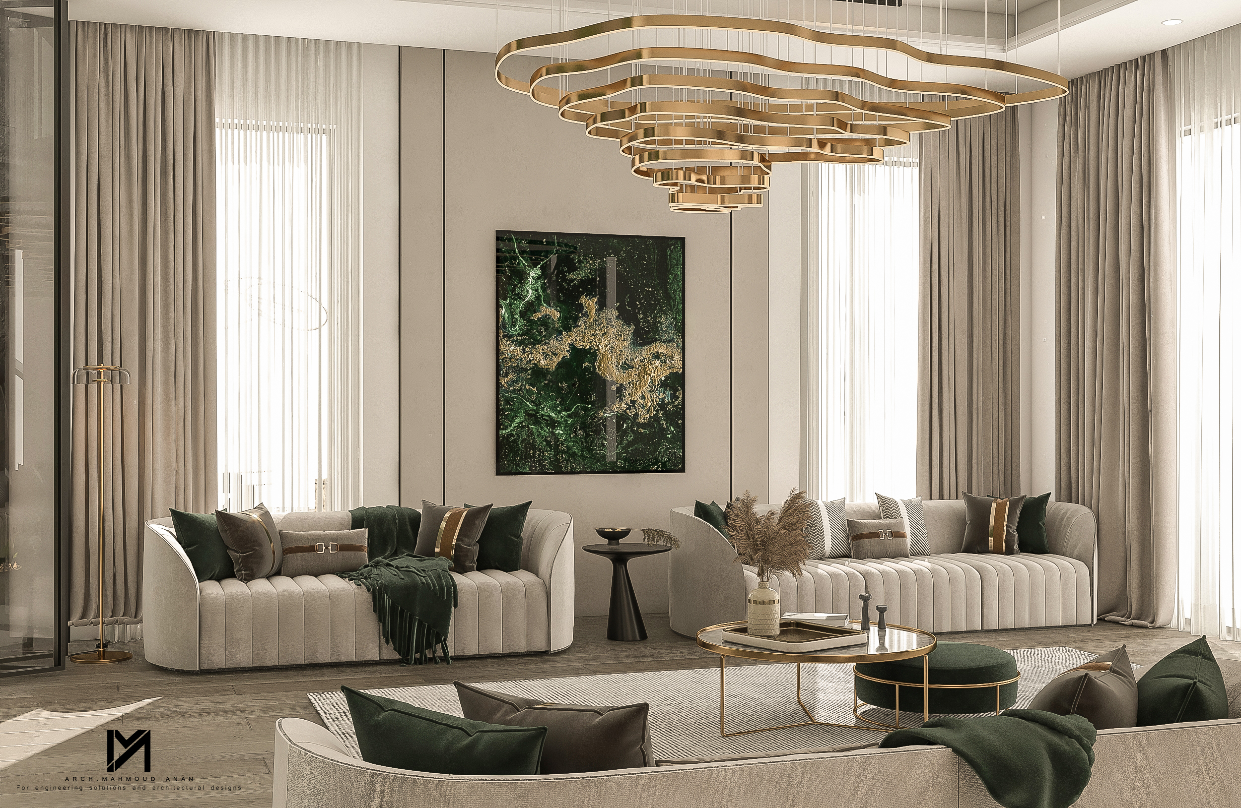 MODERN LIVING ROOM WITHE OPEN SPACE - UAE-1