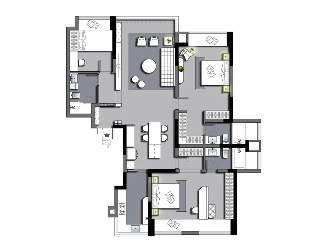 【案例】146㎡现代极简风格：谁说极简＝冰冷？这样做平衡得刚刚好！-7
