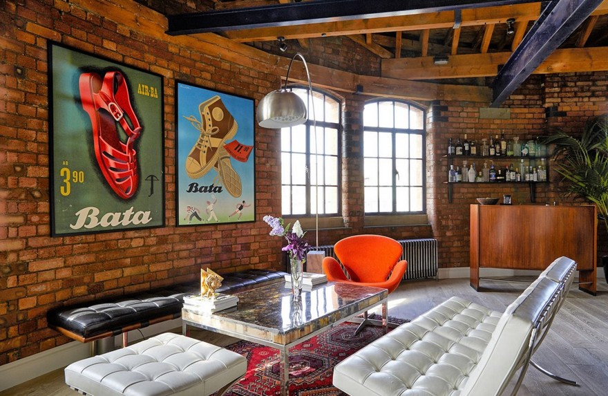 伦敦塔桥顶层皮革仓库公寓-0