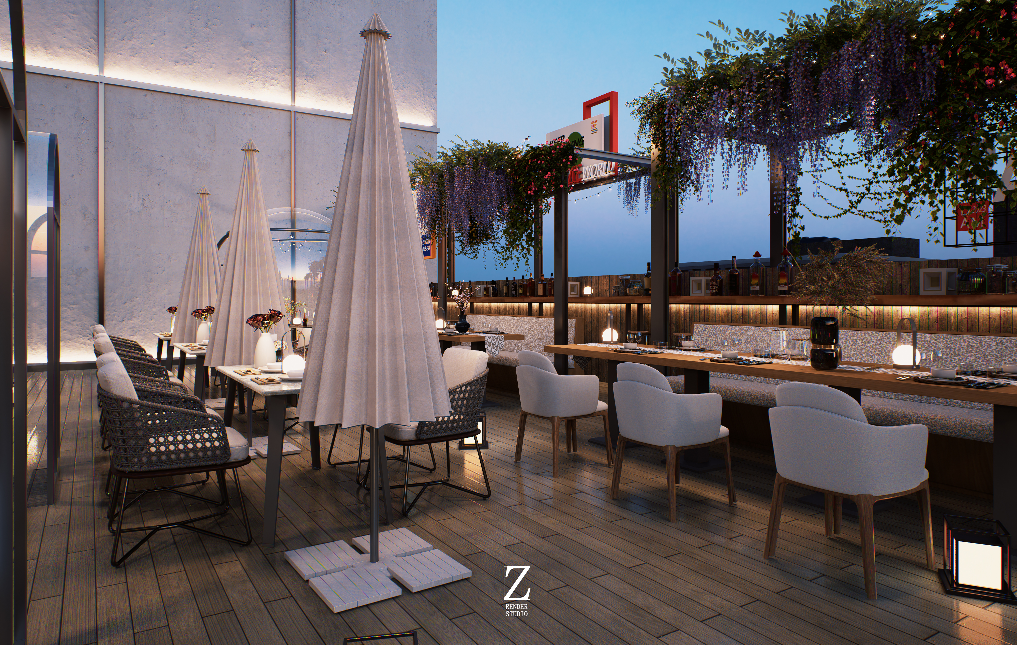 户外餐厅表现  草图＋d5渲染-11