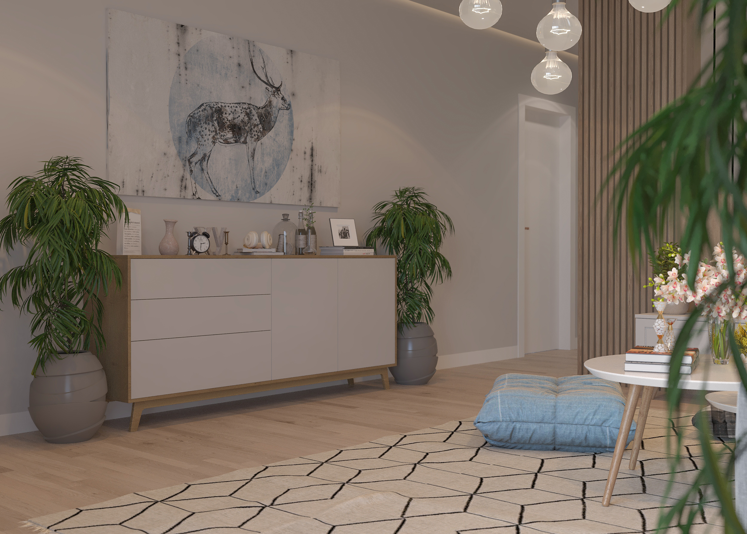 Scandinavian Living Room, Corridor & Stairs-8