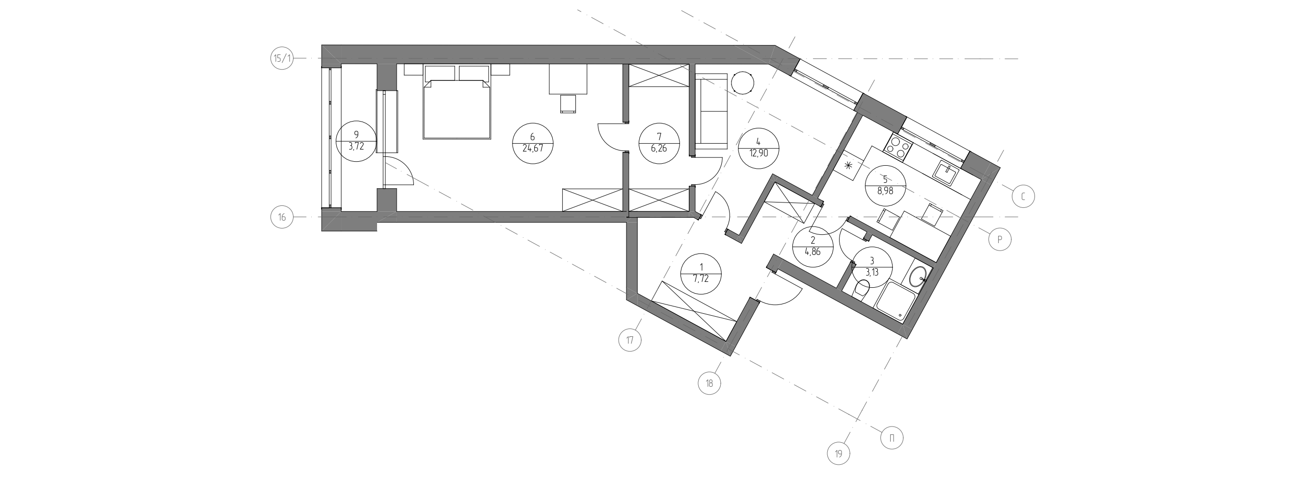 Секционный жилой дом средней этажности-19